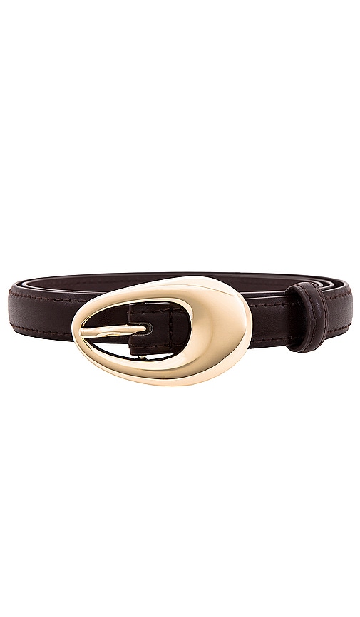 Shashi Oval Buckle Belt In Brown