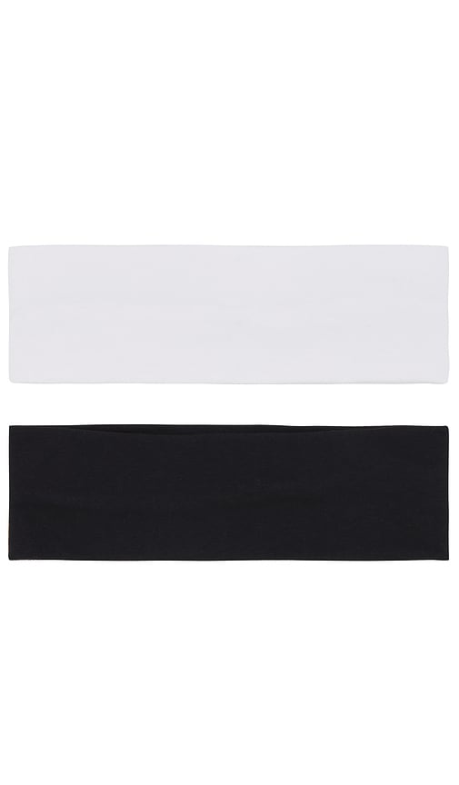 Shop Shashi Wide Jersey Headband Set In Black,white