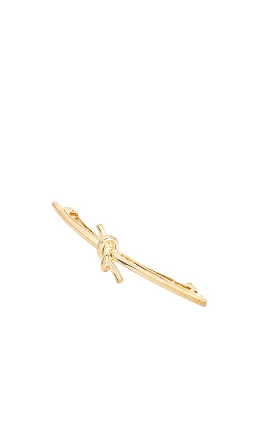 Knot Barrette in Metallic Gold.