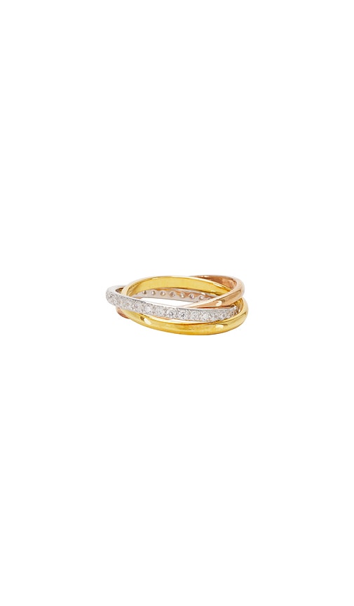 Shop Shashi Vera Pave Ring In Three Toned