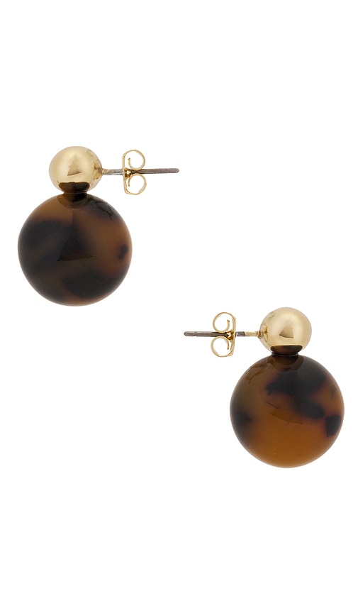 Shop Shashi Alice Tortoise Earring In Brown