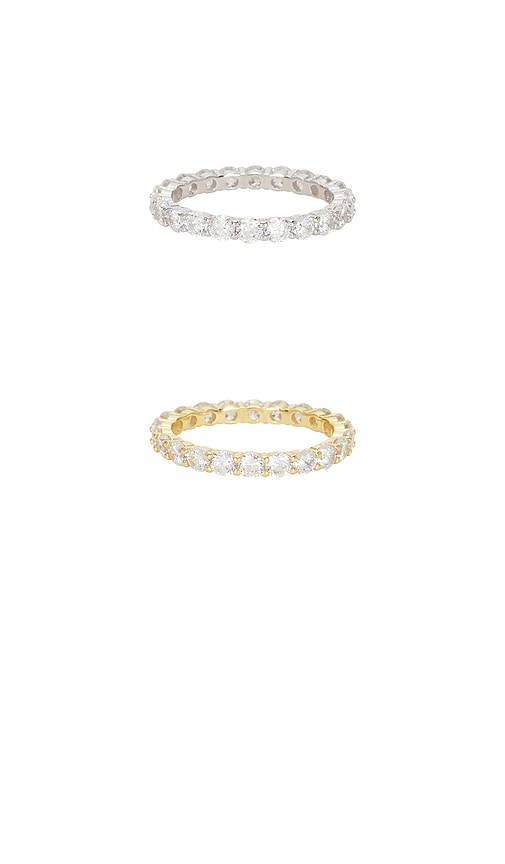  Shashi Ring-set Manchester In Metallic Gold,metallic Silver. Größe 5. Also In 6, 7. 