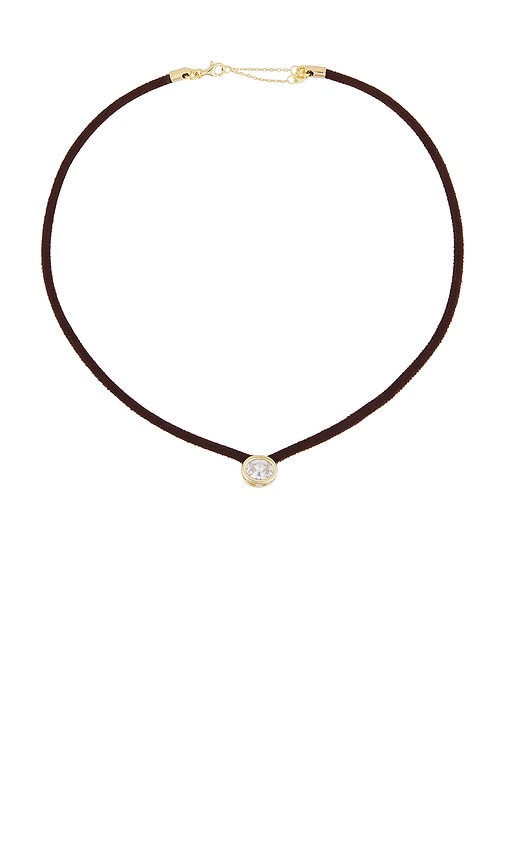 Lasso Solitaire Necklace in Brown.