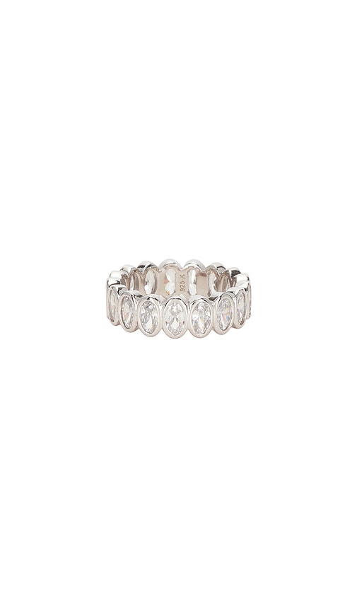 Eternity Band Ring in Metallic Silver. - size 8 (also in 6, 7)