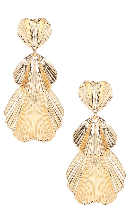 Petals Gold Earring in Metallic Gold.