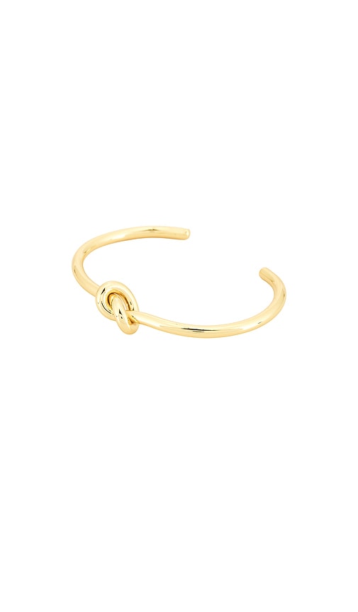 Knot Cuff Bracelet in Metallic Gold.