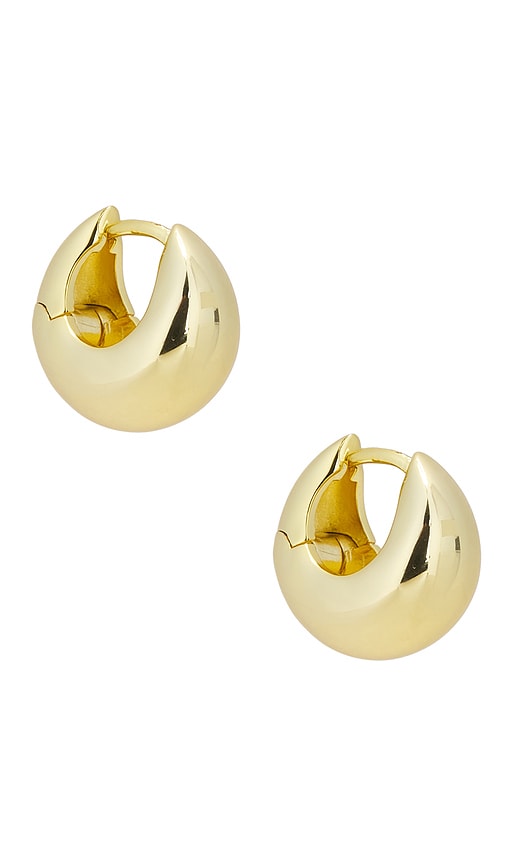 Reagan Huggie Earring in Metallic Gold.