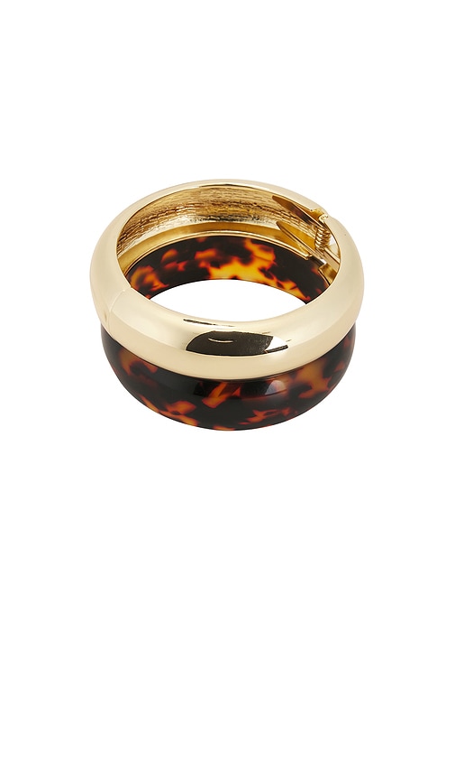 Tortoise Bangle Bracelet Set in Metallic Gold.