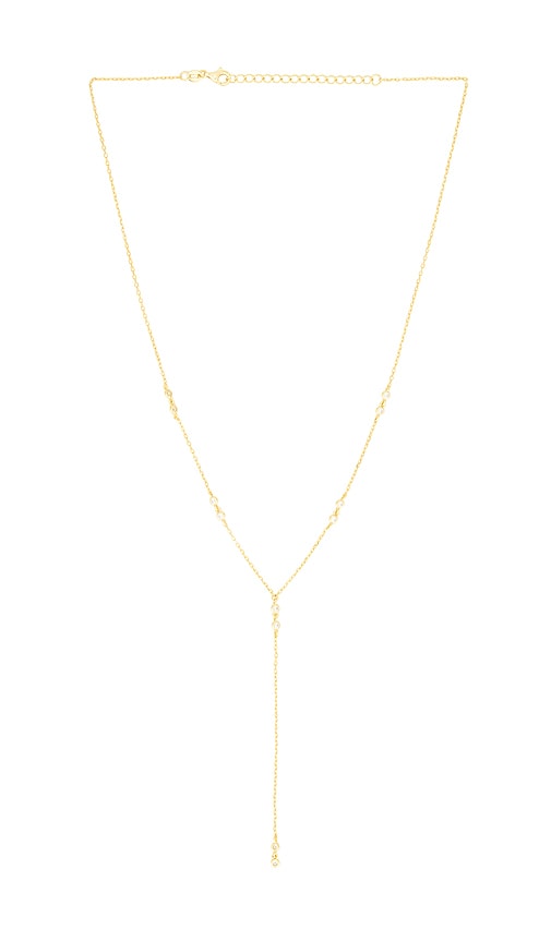 Noa Lariat Necklace in Metallic Gold.