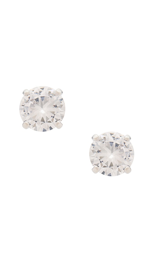 Caroline Large Stud in Metallic Silver.