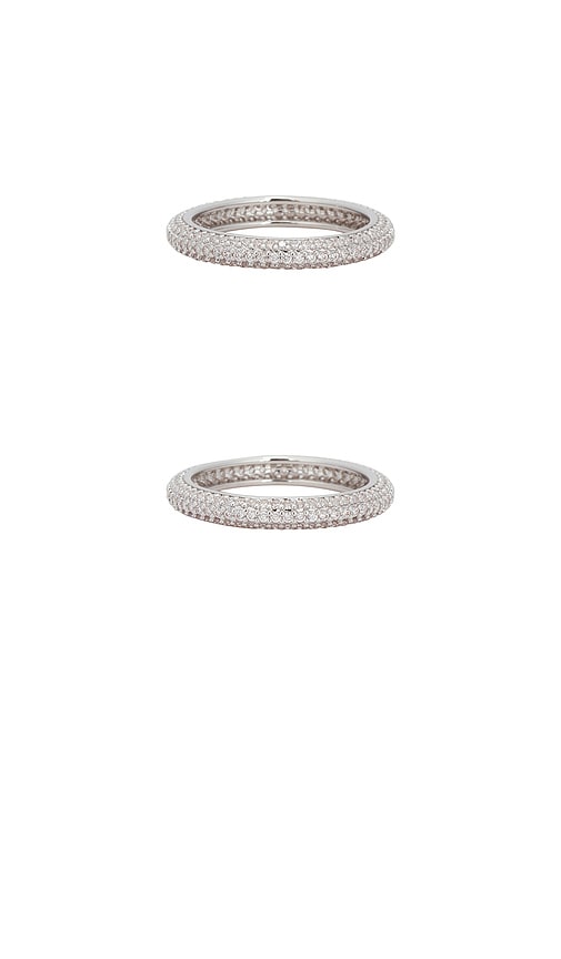  Shashi Ring-set Micro Pave In Metallic Silver. Größe 5. Also In 6. 