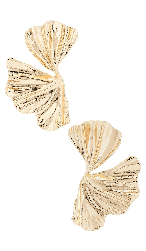 Palmera Earring in Metallic Gold.