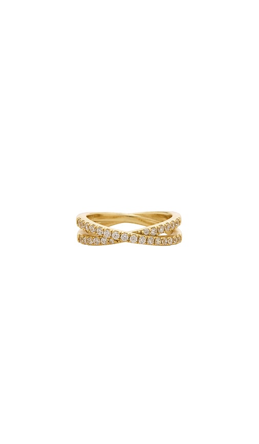 Staci Double Pave Ring in Metallic Gold. - size 7 (also in 5, 6, 8)