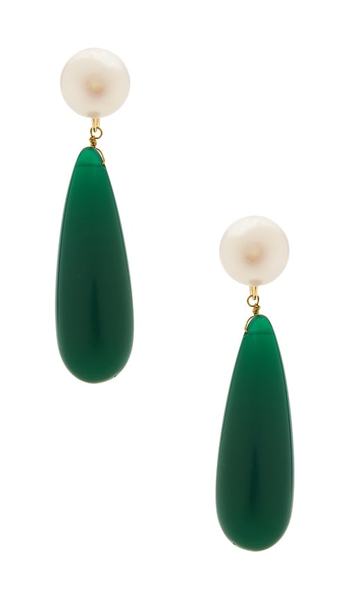 Linnea Gemstone Earring in Green.