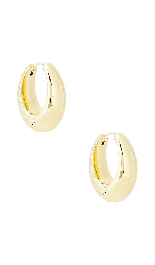 Cameron Hoop Earring in Metallic Gold.