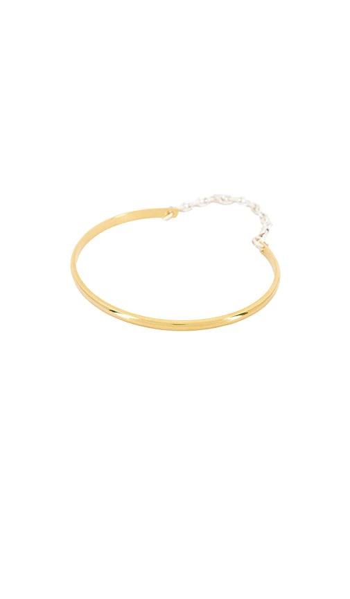 XL Bar Slide Bracelet in Metallic Gold.