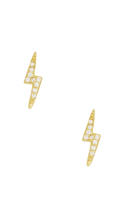 Electric Stud Earring in Metallic Gold.