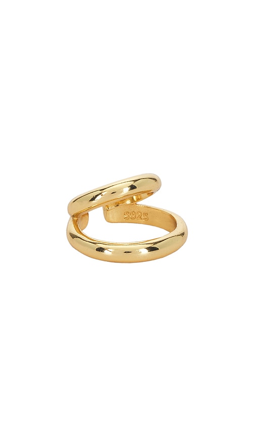 Double Tsuki Ear Cuff in Metallic Gold.
