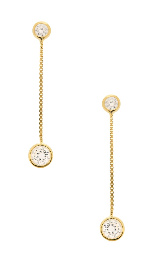 Shashi Solitaire Chain Drop Earring In Gold
