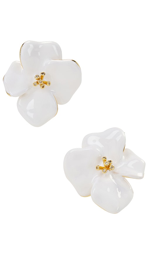 Shashi Bloma Stud Earring In White