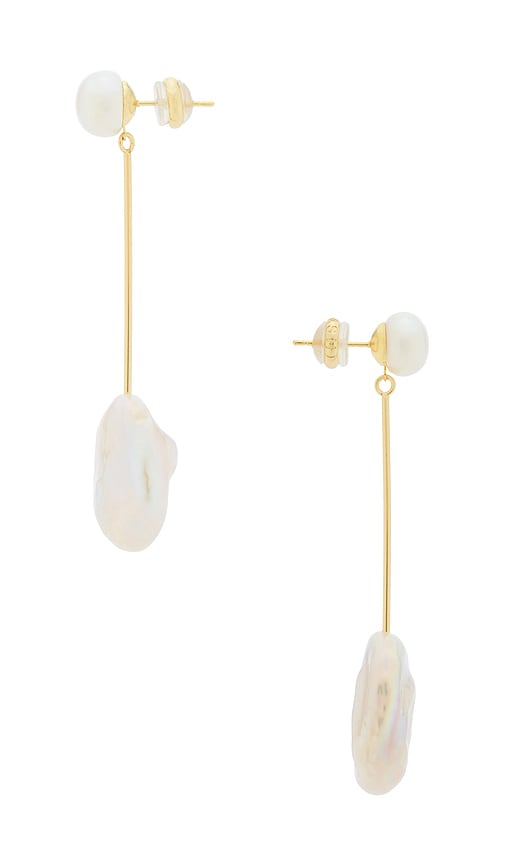 Shashi Pearl Drop Petunia Earring In Gold