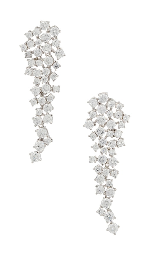 Shashi Argent Pave Earring In Silver