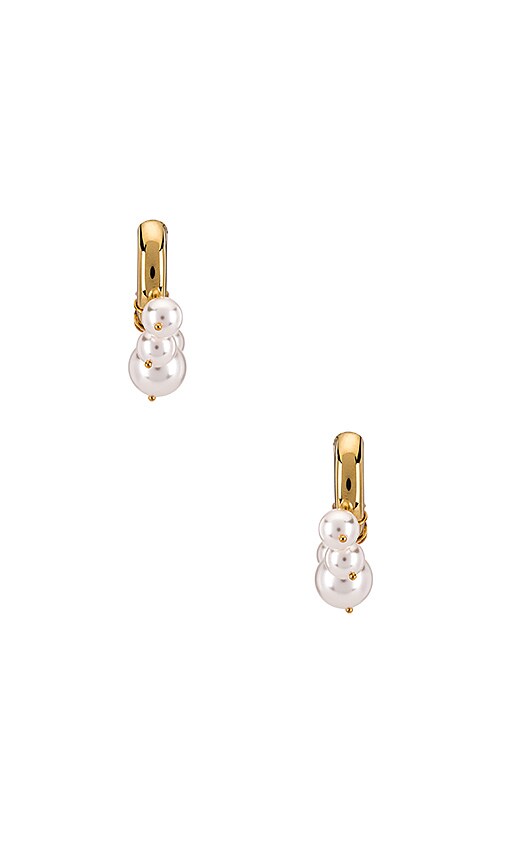 Pearl Graduated Hoop Earring