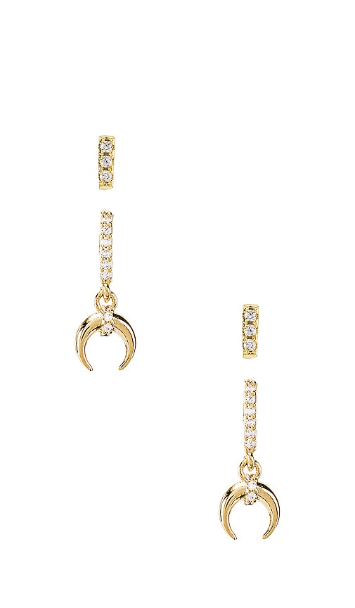 Petite Tusk Pave Earring Set