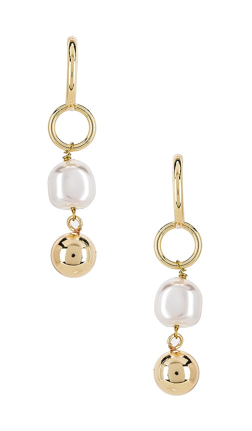 Gold Pearl Drop Earrings