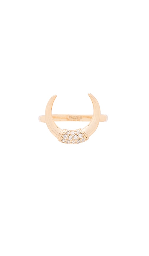 SHASHI Horn Pave Ring in Gold
