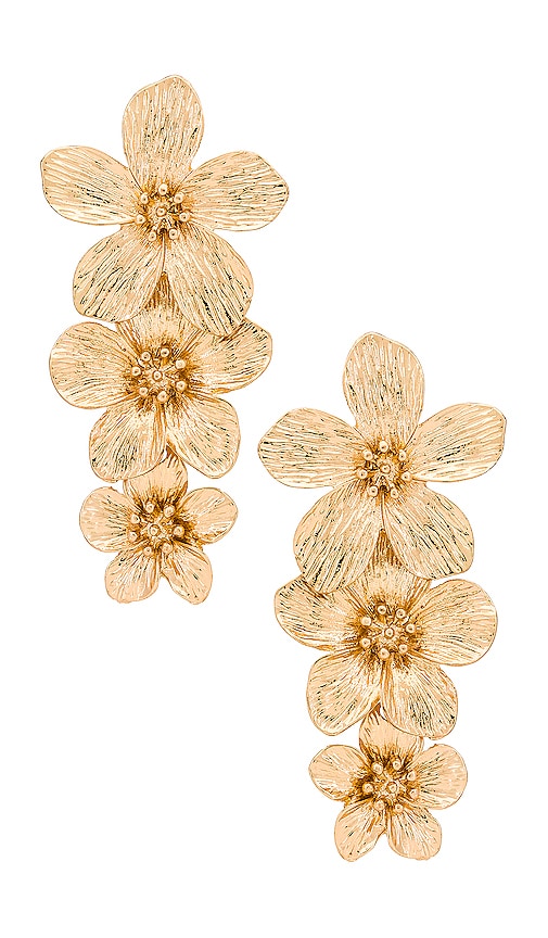 Shashi Botanique Earrings In Metallic Gold