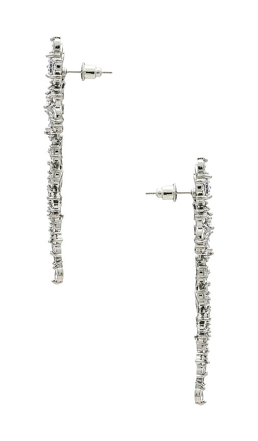 Shop Shashi Aimee Earrings In Metallic Silver