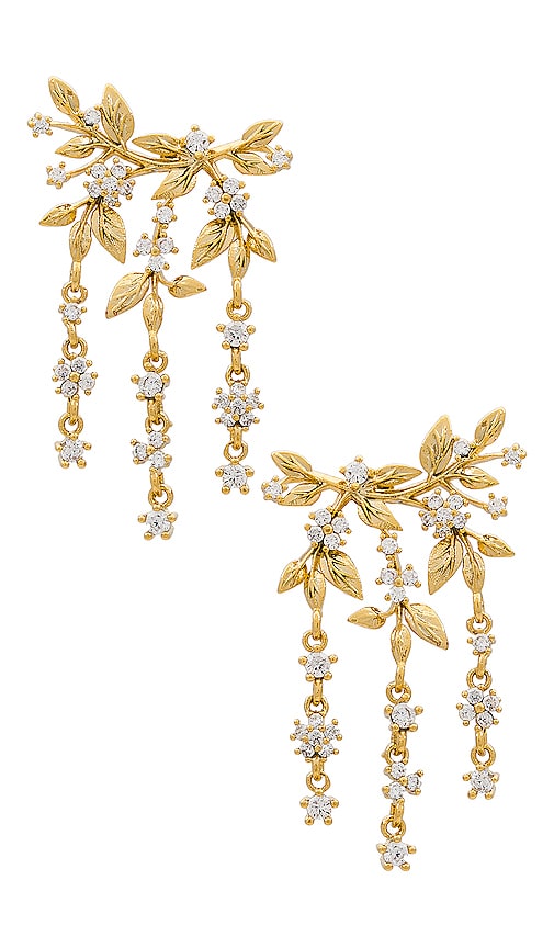 Shashi Fleur Earrings In Metallic Gold