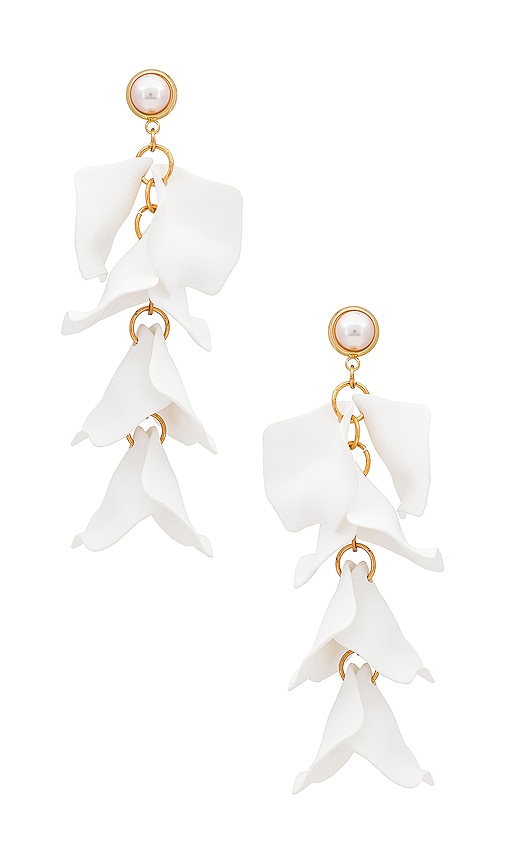 SHASHI Bougainvillea Earrings in White | REVOLVE