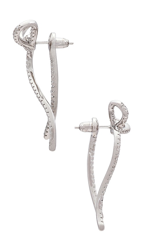 Shop Shashi Caroline Earrings In Silver