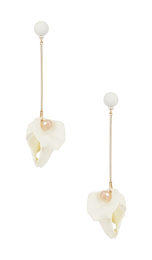 Shashi Blooming Drop Earrings In White