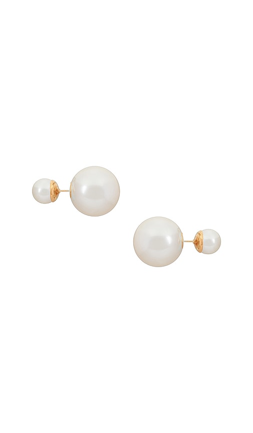 Shashi Double Pearl Earrings In White