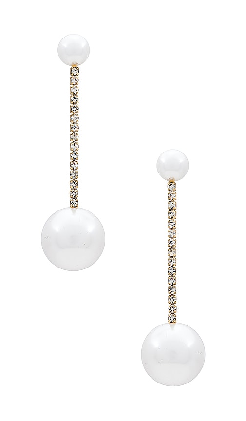 Shashi Pave Pearl Drop Earring In Ivory