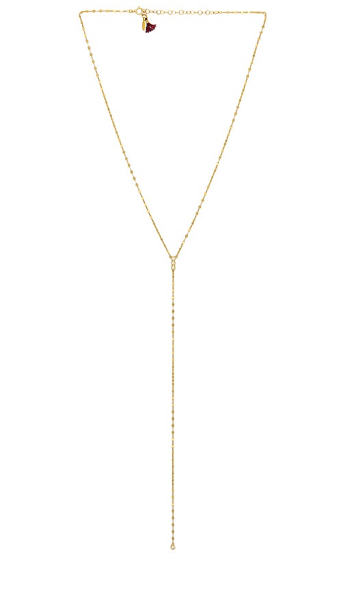 SHASHI Solitaire Diamond Lariat in Gold | REVOLVE