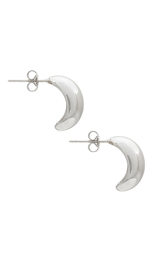 Shop Shashi X Revolve Crescent Hoops In Metallic Silver