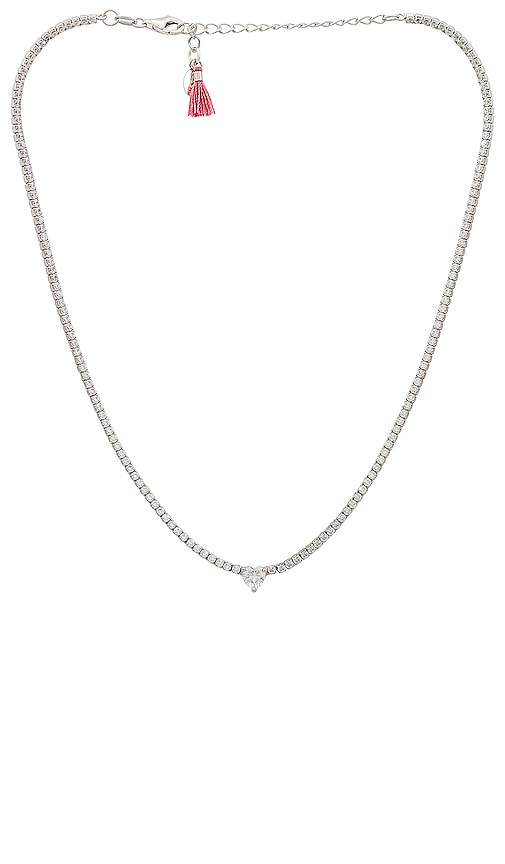 SHASHI Heart Tennis Necklace in Silver REVOLVE