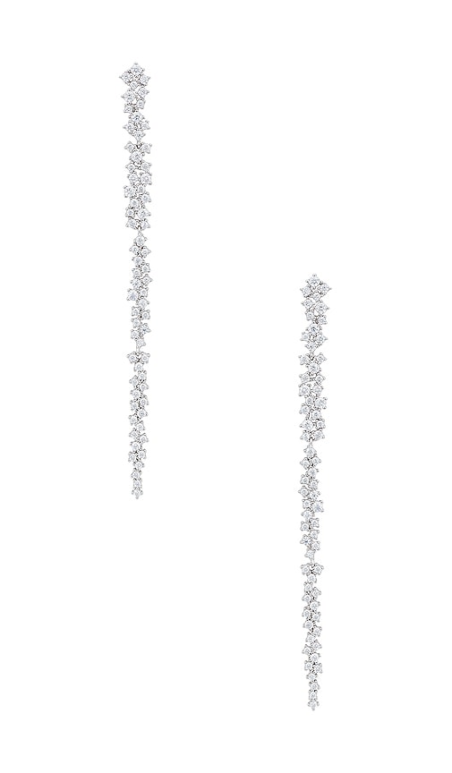 Shop Shashi Kalista Pave Earring In Silver