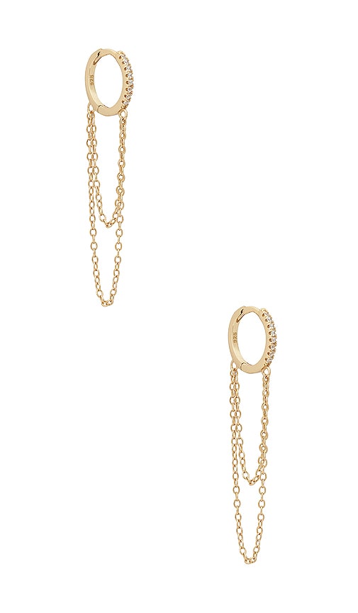 Shashi Pave Chain Huggie In Gold