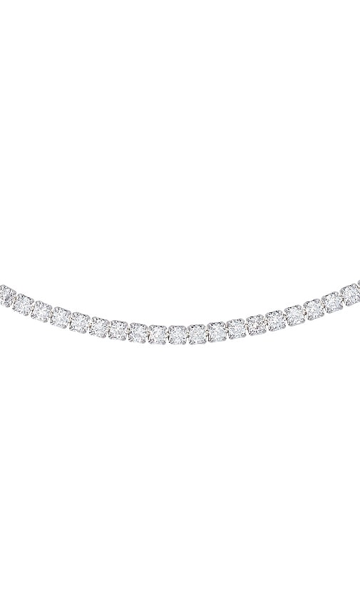 Shop Shashi Diamond Tennis Necklace In Silver