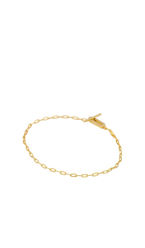 Shop Shashi Jade Pave Bracelet In Metallic Gold