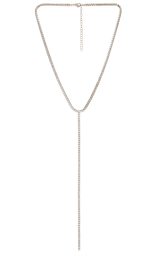 Shashi Tennis Lariat Necklace In Metallic Silver