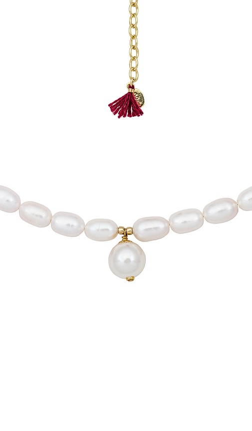 Shop Shashi Giselle Necklace In Pearl