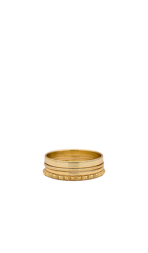 Shashi Stacking Ring Set In Metallic Gold