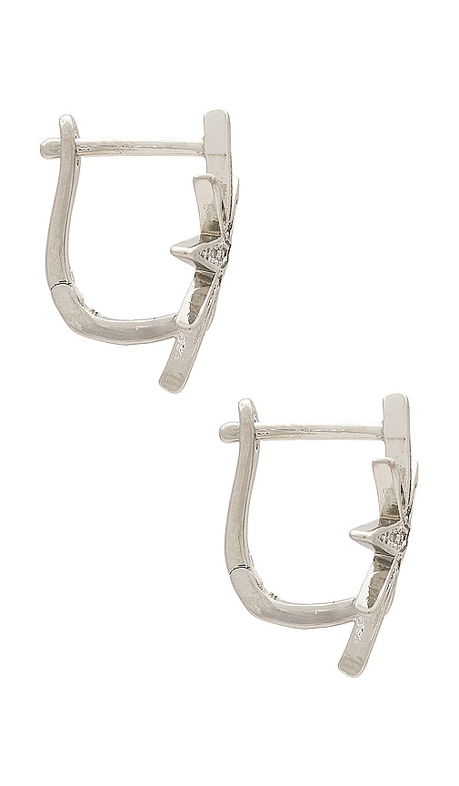 Shop Shashi Lacey Earring In Metallic Silver
