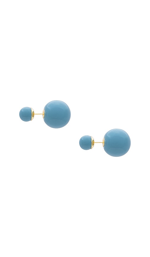 Shop Shashi Double Ball Earring In Blue